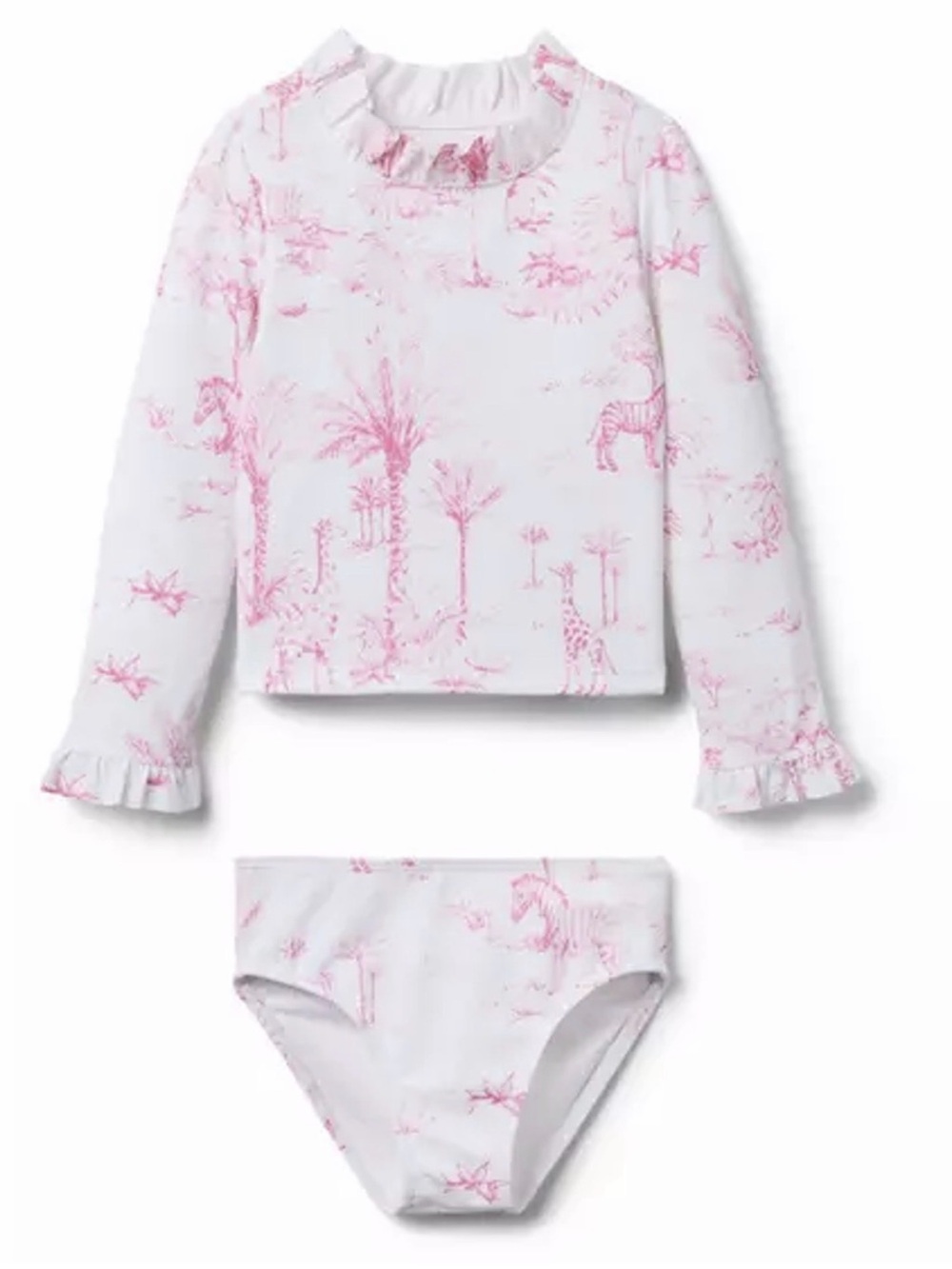 18-24💕🦓 Janie & Jack Recycled Animal Friends Toile Rash Guard Swimsuit Safari
